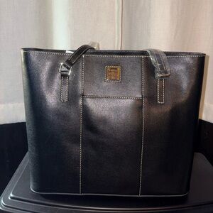 New Dooney and Bourke Black Saffiano Leather Lexington Tote